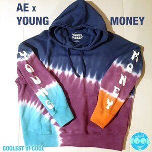 AE x YOUNG MONEY LIL WAYNE American Eagle Tie Dye Hoodie Sweatshirt Large 2019